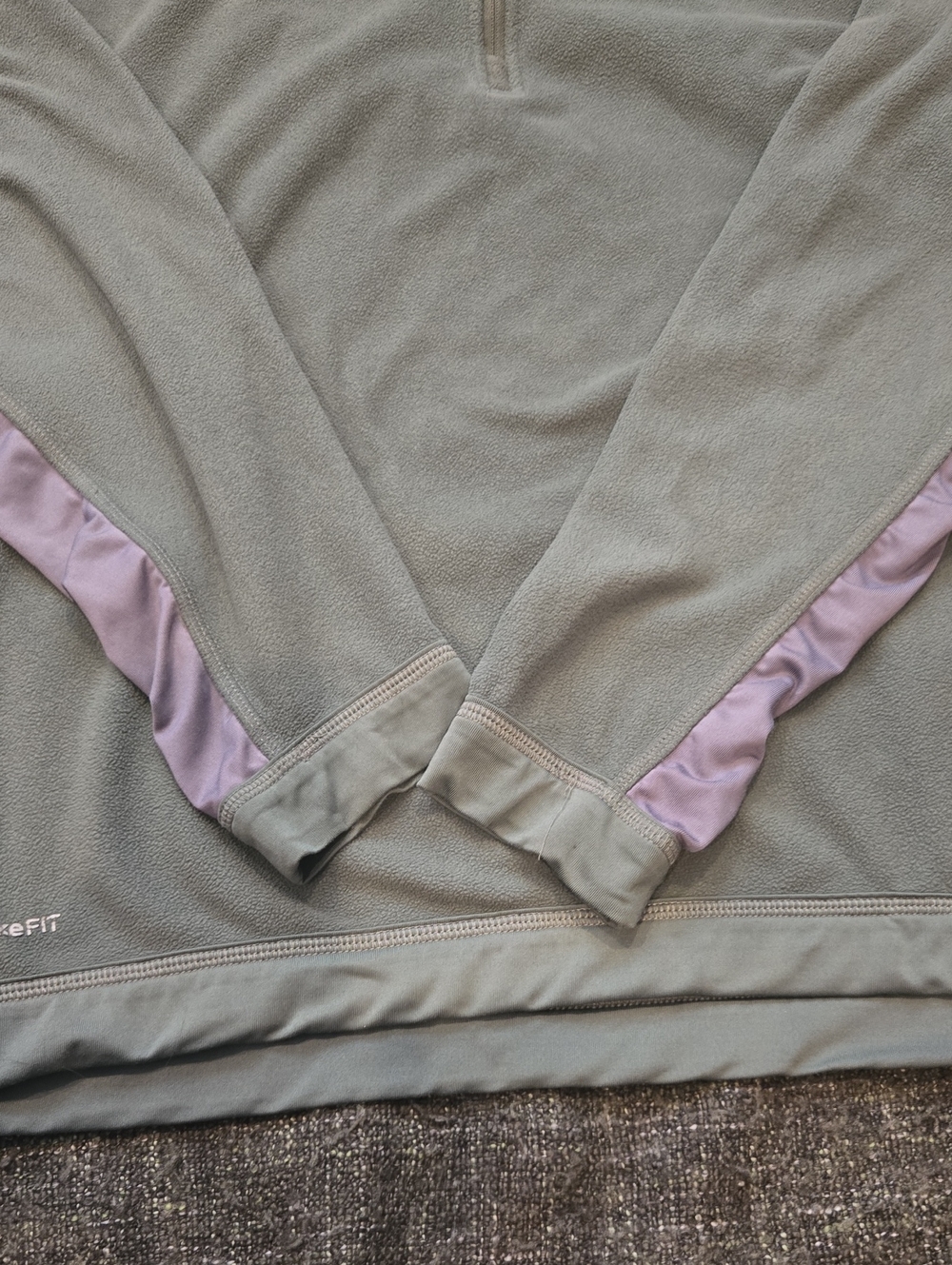 Nike Sage Green Half-Zip Pullover with Gray Panels - Picture 3 of 9